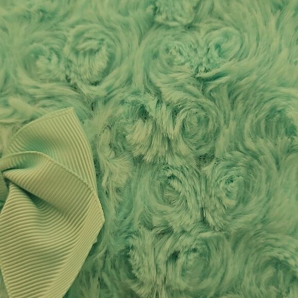 HP Little Me Toddler Girl Faux Fur Spring Jacket 12 Months Light Aqua - Picture 11 of 16